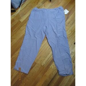 Bice Sag Harbor Silk Linen Pants XL Violet Purple Elastic Waist S13532 NWT